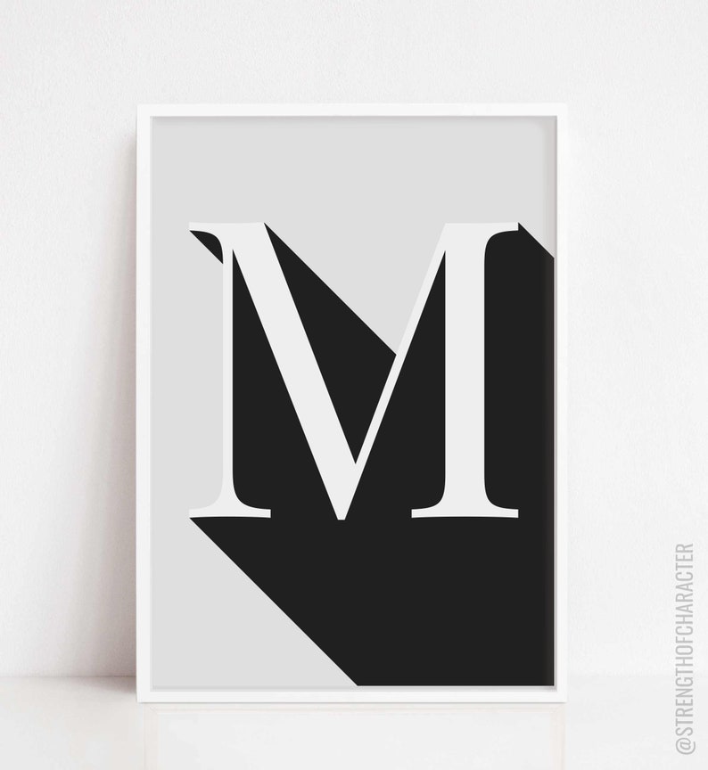Letter M Print Letter M Wall Decor Letter M Wall Art Letter Etsy UK