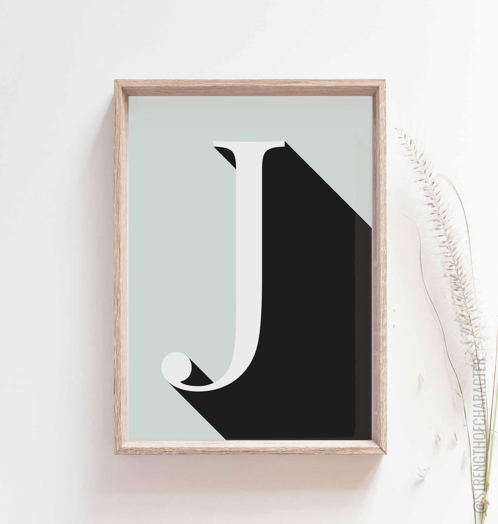 Letter J Print Letter J Wall Decor Letter J Wall Art Letter Etsy