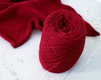 Angora Blend Yarn 25g, Angora yarn in Garnet, Angora knitting wool