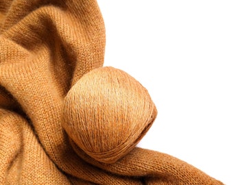 100% Camel Wool Yarn 50g ball, Ochre gold camel wool yarn, Pure wool yarn, Sustainable yarn, Eco-friendly & Ethical Yarn