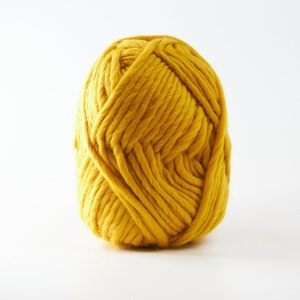 Mustard Merino Wool 100g ball, Super Chunky merino wool yarn, Yellow wool yarn, Sustainable yarn, Eco-friendly and Ethical Yarn image 2