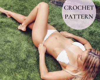 Patrón Bikini Crochet Boho, Descarga instantánea PDF Patrón Crochet para mujer, Bikini brasileño hecho a mano, Conjunto bikini Boho