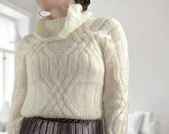 OVERSIZE Chunky Sweater Bohemian clothing Turtleneck sweater Knit sweater Knit pullover Aran pullover Aran sweater Wool sweater Fashion knit