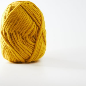 Mustard Merino Wool 100g ball, Super Chunky merino wool yarn, Yellow wool yarn, Sustainable yarn, Eco-friendly and Ethical Yarn image 4