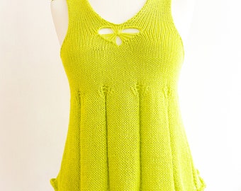 Summer Knitting Pattern, Knitting Kit, Knitted Top Pattern & Video tutorial, Summer Top by NinElDesign