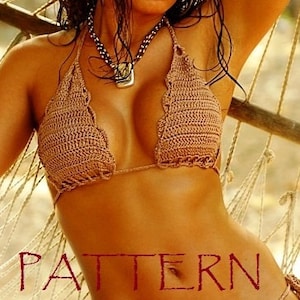 Crochet Bikini Top PATTERN,  Bikini top pattern, Crochet festival halter top tutorial
