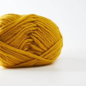 Mustard Merino Wool 100g ball, Super Chunky merino wool yarn, Yellow wool yarn, Sustainable yarn, Eco-friendly and Ethical Yarn image 5