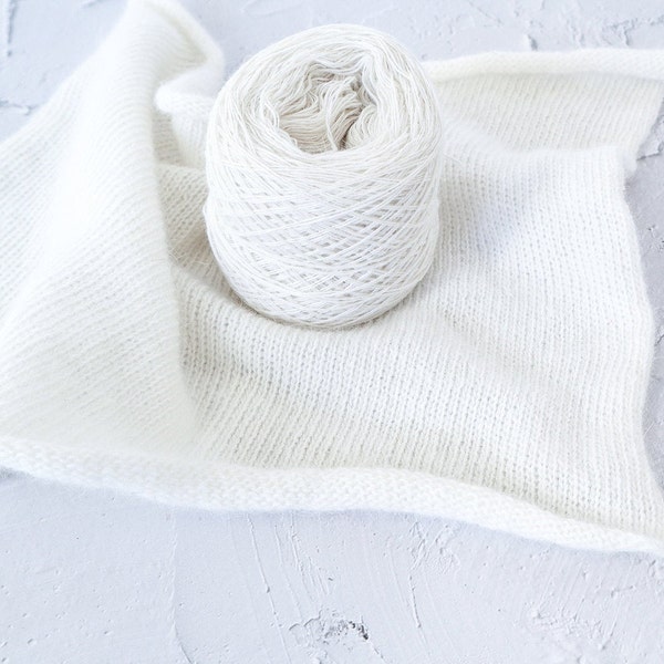 Angora Blend Yarn 25g, Fil Angora Blanc, Laine à tricoter Angora