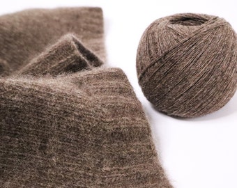 Angora Geelongora Yarn 50g in Mocha, Angora blend yarn, Brown angora knitting wool