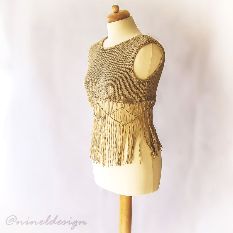 Bohemian Tie Dye Macrame Top