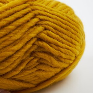 Mustard Merino Wool 100g ball, Super Chunky merino wool yarn, Yellow wool yarn, Sustainable yarn, Eco-friendly and Ethical Yarn image 6