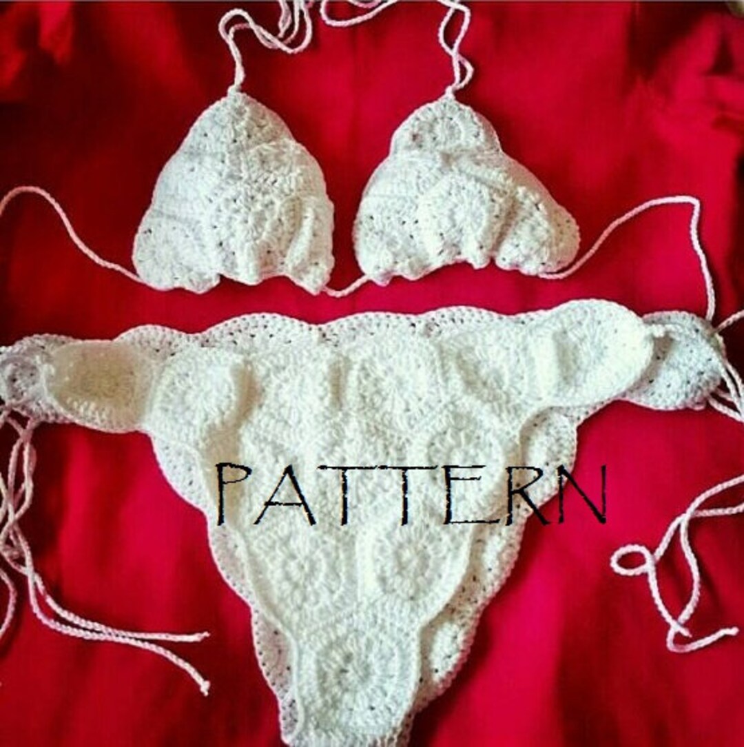 Crochet Bikini Pattern, Instant Download PDF Brazilian Bikini Set
