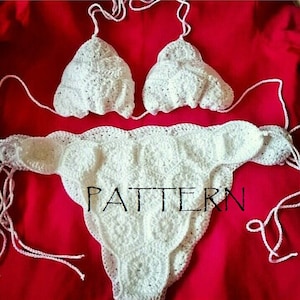 Crochet Bikini Pattern, Instant Download PDF Brazilian bikini set pattern, White crochet bikini tutorial, Bathing suit