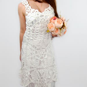 Beach wedding dress, Boho Crochet Dress, Crochet bohemian gown, Lace Knit tunic