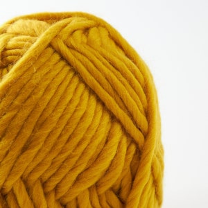 Mustard Merino Wool 100g ball, Super Chunky merino wool yarn, Yellow wool yarn, Sustainable yarn, Eco-friendly and Ethical Yarn image 3