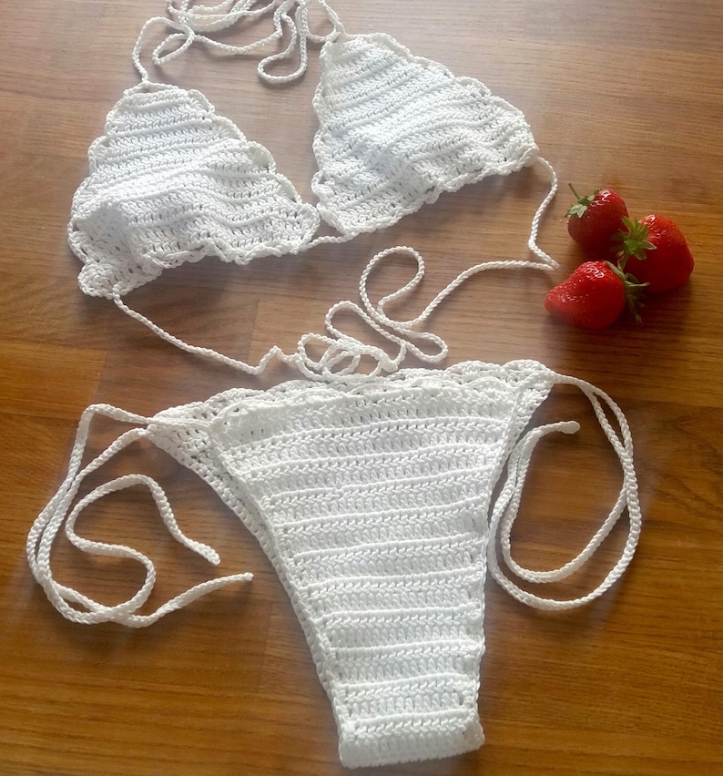 SEXY Crochet Bikini Swimsuit Beachwear Crochet bathing suit Bathing suit for women Cheeky bikini Lined bikini Sexy bikini Bikini set image 3