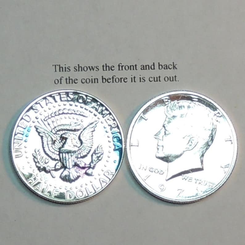 Gold on Silver coin Beautifully Hand Cut out /& 2-toned\u00a0 Uniquely Hand done Earrings her girls women men U.S Kennedy Eagle half Dollar