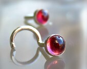3mm stone nose stud, garnet nose stud, gemstone nose piercing