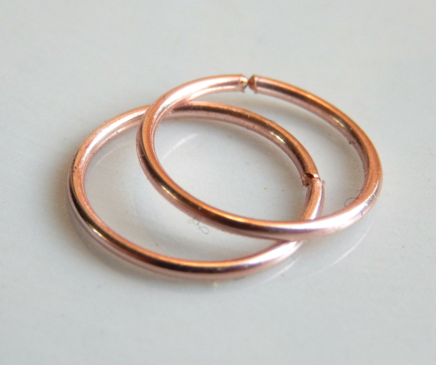 Rose Gold Hoop Earrings / Rose Gold Cartilage Hoop Earrings / Etsy