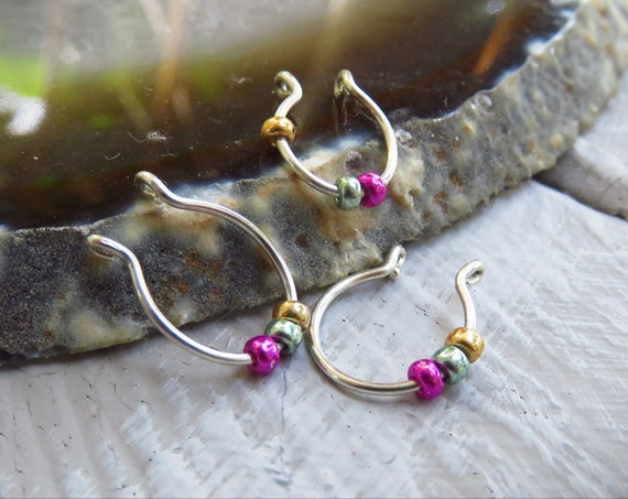 Anillo falso joyería septum sin piercing necesario - Etsy