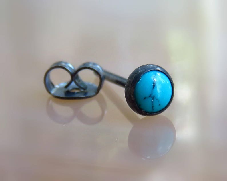 Turquoise Stud Earrings Stud Earrings for Men // Natural Etsy