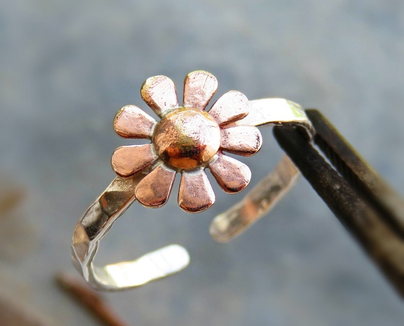 Flower Toe Ring / Sterling Silver Toe Ring / Foot Ring / Etsy