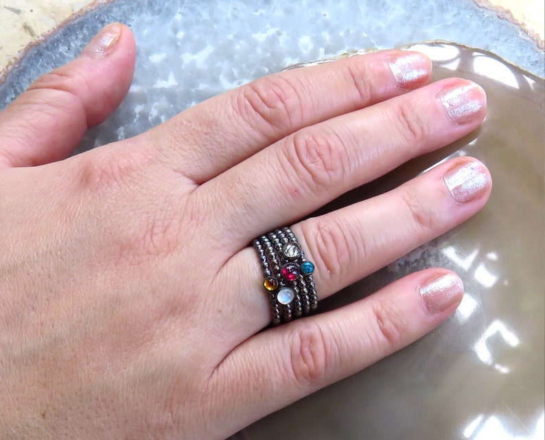 Yellow Gemstone RIng for Women birthstone ring for women Natural Citrine Ring in Oxidized Silver 925