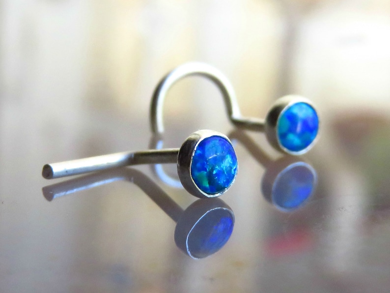 Natural Opal Nose Stud Blue Opal Nose Stud