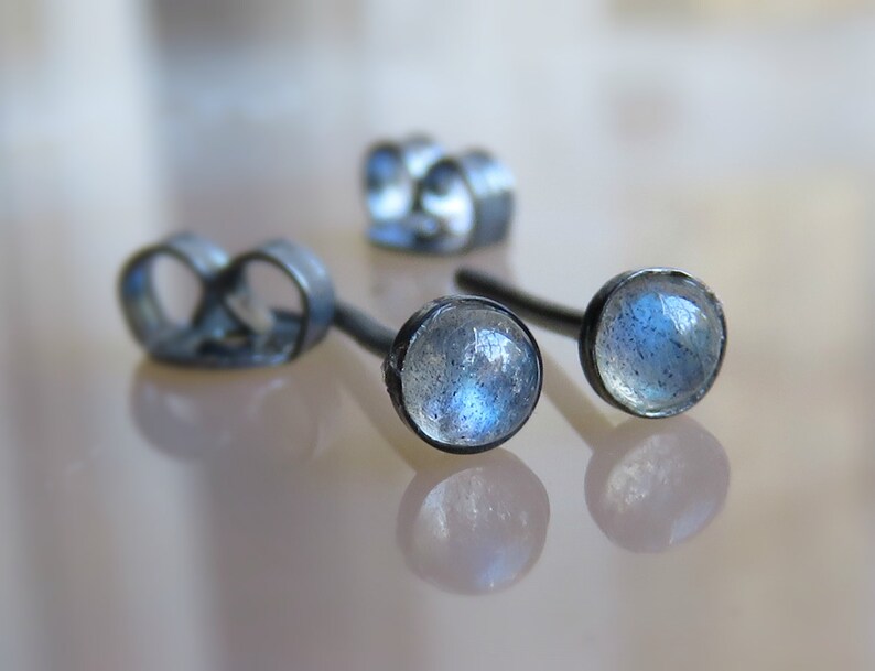 labradorite cartilage stud earring gemstone piercing jewelry gemstone tragus stud helix earring stud