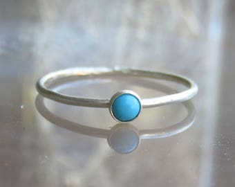 Protection and Healing Details about   925 Sterling Silver Turquoise Ring Small Tiny Gemstone 
