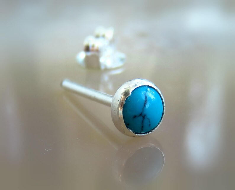 Turquoise Stud Earrings Stud Earrings for Men // Natural Etsy