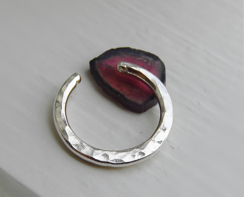 FAKE SEPTUM RING Hammered Silver Clip on septum ring