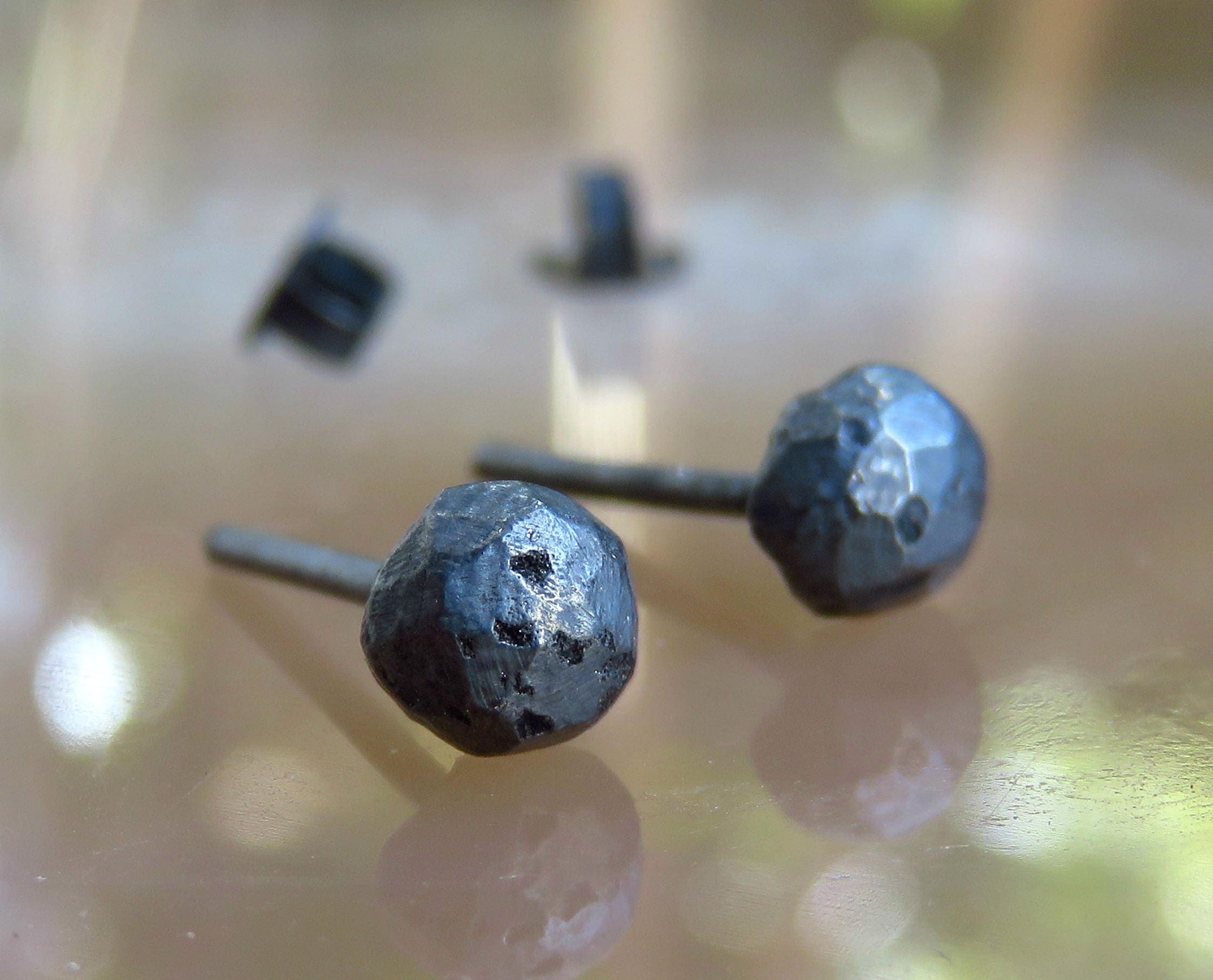 Oxidized Silver Stud Earrings Black Studs Earrings Etsy