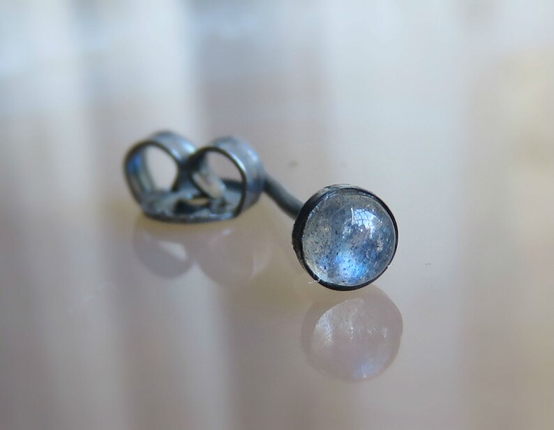 labradorite cartilage stud earring gemstone piercing jewelry gemstone tragus stud helix earring stud