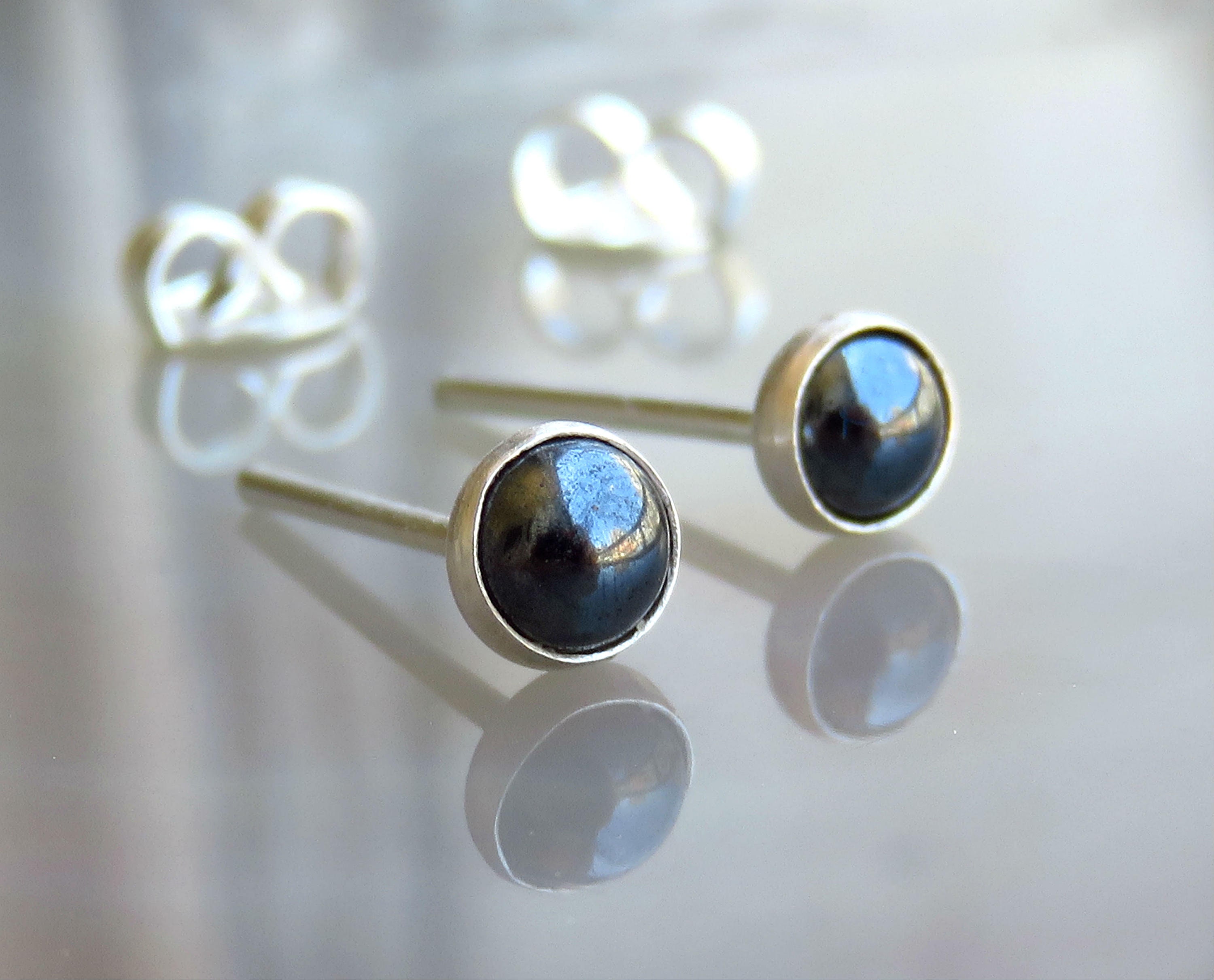 925 Sterling Silver Black Onyx Stud Earrings 925 Sterling Silver Black Onyx Stud Earrings