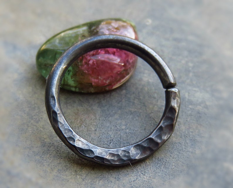 Oxidized Black Sterling Silver Septum Ring 