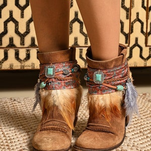 Boot covers / Boot accessories / Decorate boots Ethnic boot cover Coachella, boho style / Boho Boot Cuffs