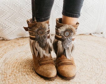Boho Boots Boots Boheme Chic Boho Feather Boot Cuffs Indie Style