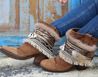 Womens Winter Boot Combat Boots Hippie Shoes Womens Leather Boots Rain Boots Women Bohemian Boots Spiritual Lion Dream