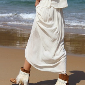 Boho Bruidslaarzen Covers met Ivoren Veren en Kant | Handgemaakte Boho Boots Accessoire voor Bruiloft afbeelding 9
