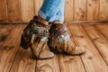 Western Cowgirl Boot Covers With Feathers And Dreamcatcher Boho Festival Boot Cuffs Handmade Nashville Style Best Seller Gift product logo