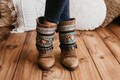 Boho Layered Boot Covers with Vintage Details | Handmade Western Cowgirl Boot Cuffs for Festival Boots product logo