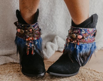 Ethnic Boot Ankle Covers, Handcrafted Boot Embellishments, Boot