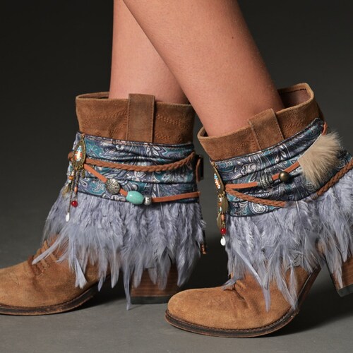 Boot Wrap Ankle / Cover Boots Ethnic / Boot Cuffs / COACHELLA Etsy