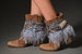 Boot Wrap Ankle / Cover boots Ethnic / Boot Cuffs  / BLUE SILK  