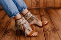 Boho Ankle Cuffs For Women | Stylish Sandal Cuffs Handmade With Leather, Feather And Beads | Bohemian Festival Outfit | Beach Party Sandals product logo