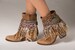 Boot Wrap Ankle / Cover boots Ethnic / Boot Cuffs  / Beige Feather 