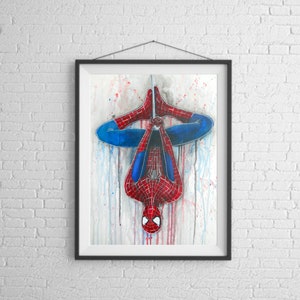 Spiderman Hanging Around Artwork Print