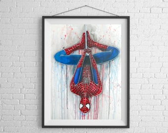 Spiderman Hanging Around Artwork Print