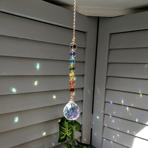 Chakra #2 Crystal Suncatcher Mobile / Meditation / Home Accent Decor / Rainbow Maker / Prism Sun Catcher (Rainbows and Whimsy)